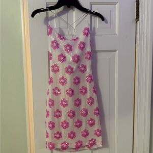 B Darlin Pink Floral Mini Dress